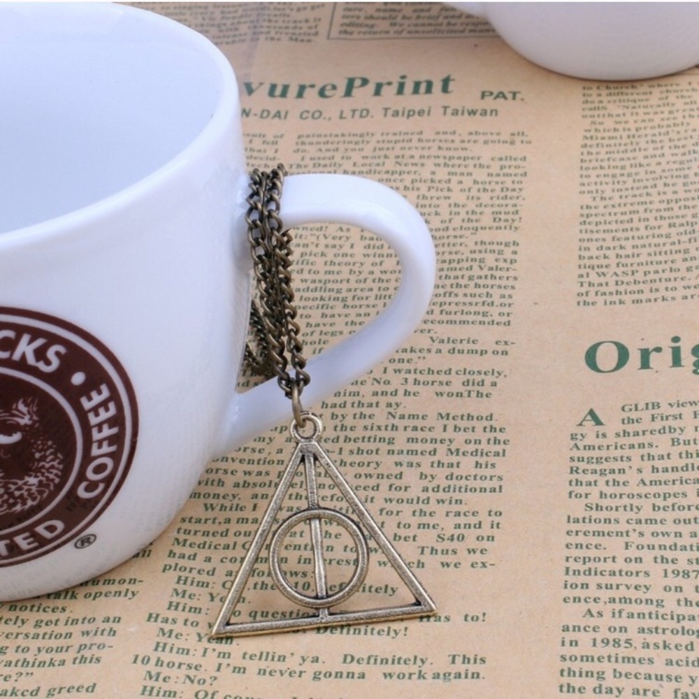 NWT! Antiqued Bronze HP Deathly Hallows Necklace